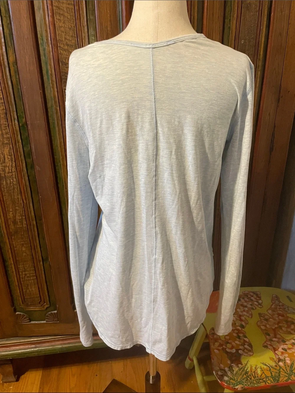 lululemon athletica Light Blue Long Sleeve Scoop Neck Top